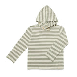 Seaberry Grey & White Stripe Hooded Top