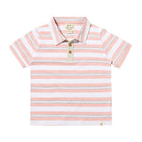 Shipping Pink/Grey/White Stripe Polo