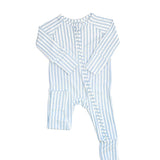 Sleep Romper Pajamas - Stripe Cabana Light Blue