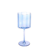 Flower Blue Crystal Wine Glass