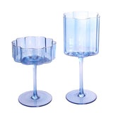 Flower Blue Crystal Wine Glass