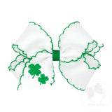 Wee Ones Medium Shamrock Grosgrain Bow