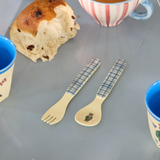 Baby Spoon and Fork - Blue - Nathalie Lété Print