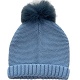 Kids' Faux Fur Pompom Knit Hat