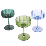 Flower Blue Crystal Wine Glass