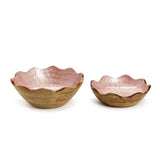 Shimmering Rose Hand Crafted Scalloped Edge Wood Bowl