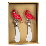 Set of 2 Cardinal Topped Spreaders