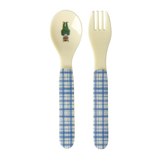 Baby Spoon and Fork - Blue - Nathalie Lété Print