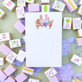 Dogs Playing Mahjong Notepad