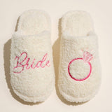 Bride and Ring Fuzzy Terry Slippers