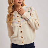 Fair Isle Knit Cardigan Sweater