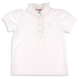 Girls Polo Top - White Pique