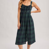 Plaid Corset Midi Dress
