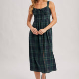 Plaid Corset Midi Dress