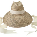 Sarah Bray Begonia Sun Hat Long Ivory Grosgrain Ribbon Begonia Ivory
