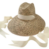 Sarah Bray Begonia Sun Hat Long Ivory Grosgrain Ribbon Begonia Ivory