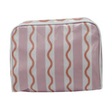 Weezie Small Toiletry Bag- Coral Squiggle