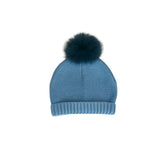 Kids' Faux Fur Pompom Knit Hat