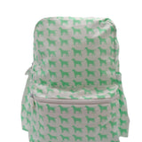 Kids Coated Fabric Backpack-Green Puppy Print