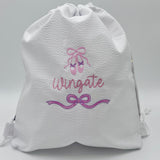 Seersucker Sling Backpack - White