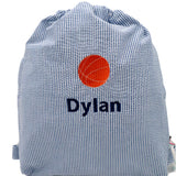 Seersucker Sling Backpack- Navy