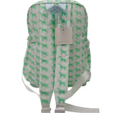 Kids Coated Fabric Backpack-Green Puppy Print