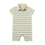 Saltash Grey & White Striped Polo Romper