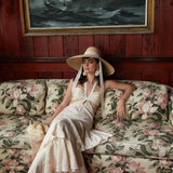 Sarah Bray Geranium Sun Hat Long Grosgrain Ribbon