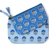 Blue Block Print Pouch Set