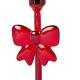 Holiday Bows Set of 2 Hand-Crafted Taper Candleholders Assorted 2 Colors