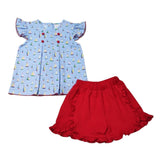 Sailing Away Flutter Top Short Set