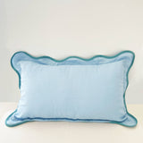 Blue Scalloped Throw Pillow Cover