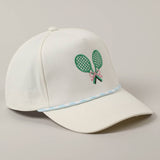 Tennis Racquets Ribbon Embroidery Hat