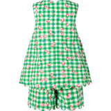 Cherry Check Scallop Top and Short Set
