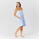 Weezie Shower Towel Wrap Blue Floral M/L