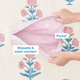 Weezie Small Toiletry Bag- Coral Squiggle