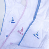 Blue Trim Towel Hoodie Robe