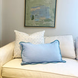 Blue Scalloped Throw Pillow Cover