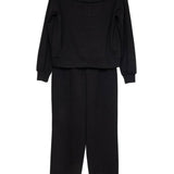 Black Scuba Pants Set Athletic Apparel