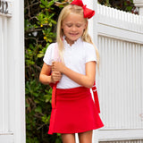 Girls Polo Top - White Pique