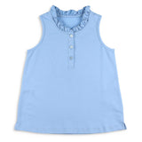 Girls Ruffle Neck Polo - Alys Beach Blue