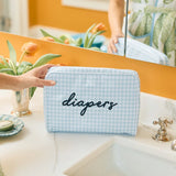 Weezie Small Toiletry Bag - Blue Gingham