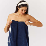 Weezie Shower Towel Wrap Navy