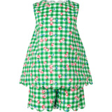 Cherry Check Scallop Top and Short Set