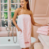Weezie Shower Towel Wrap Pink Hearts