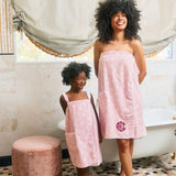 Weezie Shower Towel Wrap Pink Hearts