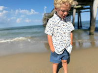 Maui Nantucket Boat Printed Shirt Navy