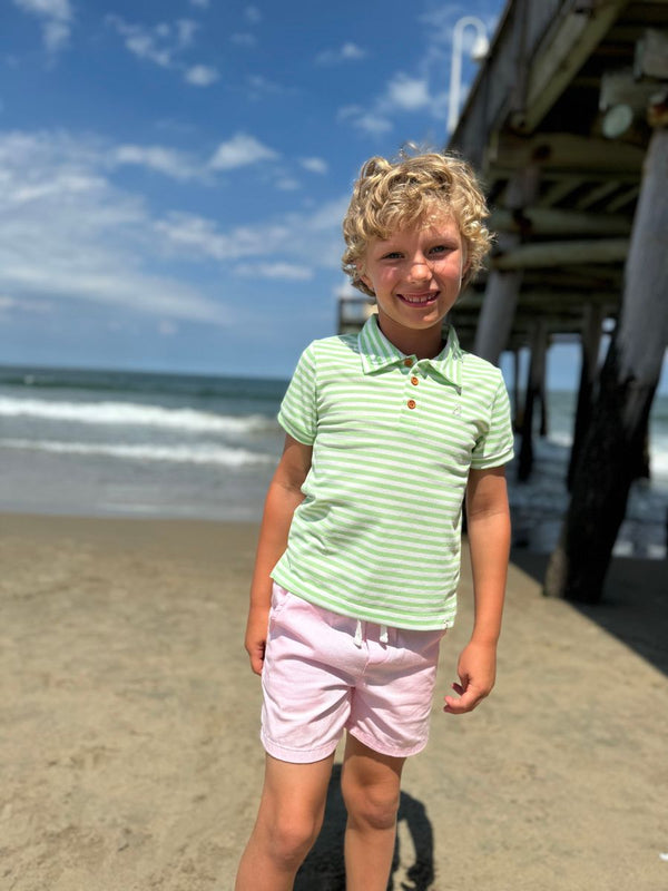 Anchor Polo Lime Cream Stripe