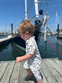 MOLOKAI Printed Romper Navy Boats