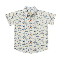 Maui Nantucket Boat Printed Shirt Navy